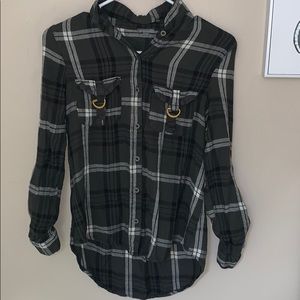 Army Green plaid flannel